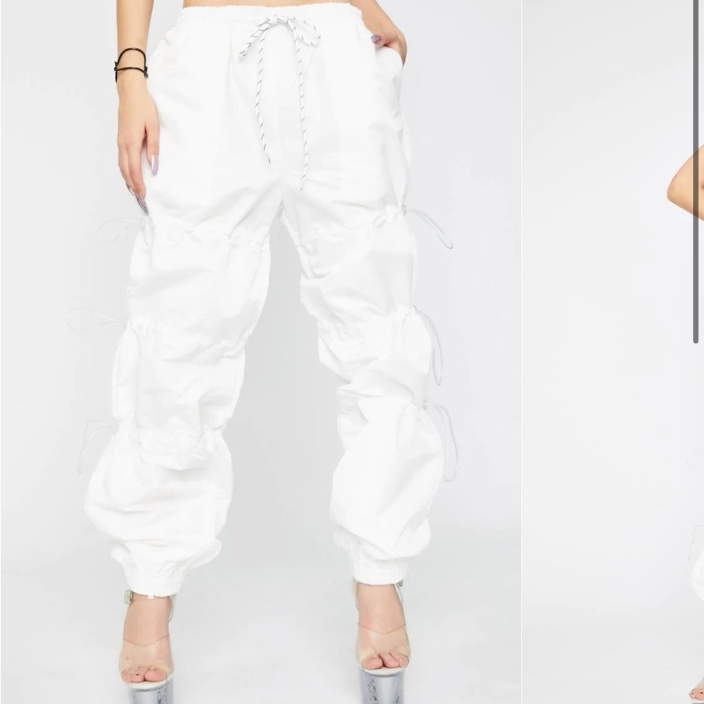 [SOLD] Jaded London White Toggle Cuffed Joggers - Size M